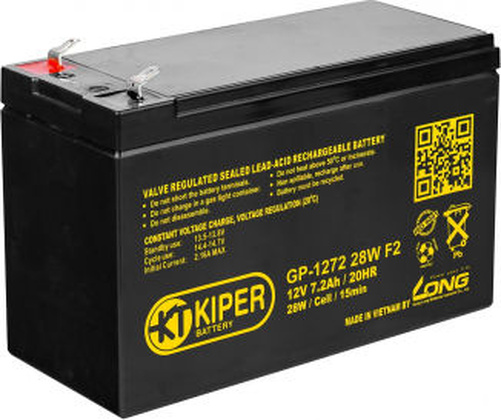 Аккумуляторная батарея для ИБП 12V 7.2Ah ''Kiper'' [GP-1272 28W] F2