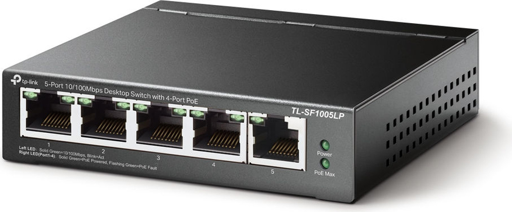 Коммутатор "TP-Link" [TL-SF1005LP] 5port RJ45 10/100 Mbps + 4PoE 