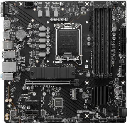 Мат.плата MSI PRO B760M-P (Intel B760), mATX, DDR4, VGA/HDMI/DP [S-1700]
