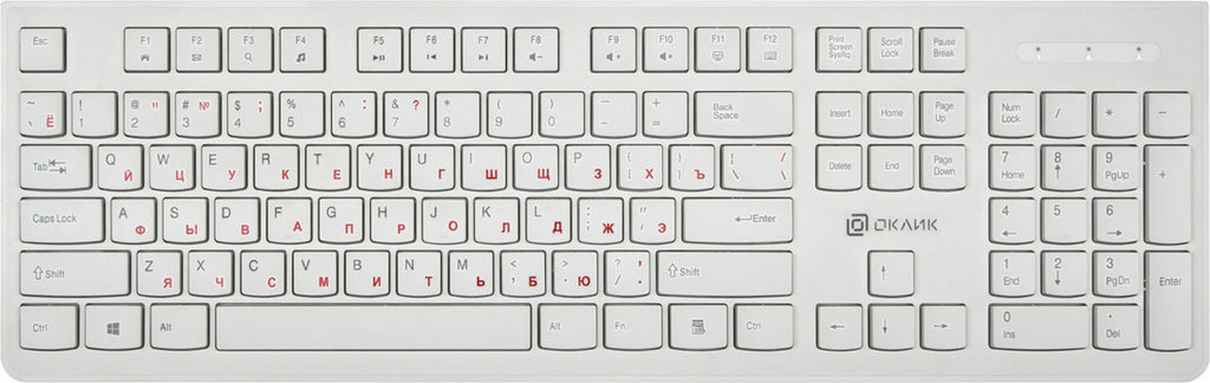 Клавиатура OKlick [505M] <White>, USB