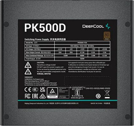 Блок питания 500 W DeepCOOL PK500D (R-PK500D-FA0B-EU)