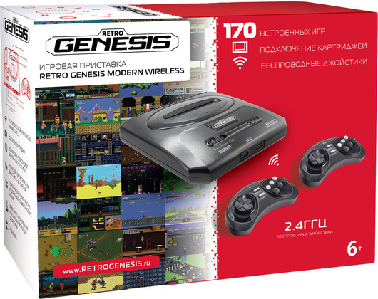 Игровая консоль "Retro Genesis" [ConSkDn78] <Black> Modern Wireless + 170 игр