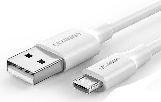 Кабель USB A - micro USB B (1,0m) "Ugreen" US289 [60141] <White> 2.4A