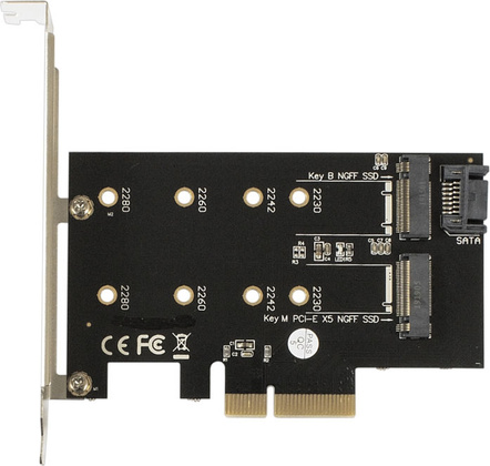 Контроллер PCI-E х4 -> 2 x M.2 ExeGate (EXE-509)