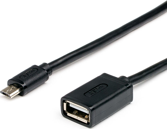Кабель  micro USB B -  USB AF OTG "ATcom" [AT3792]; 0.1м
