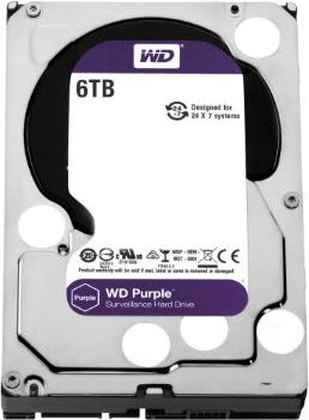 Жесткий диск SATA - 6TB Western Digital WD63PURU; 256Mb; Purple (для видеонаблюдения)