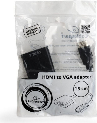 Переходник HDMI(папа) -- VGA(мама) "Gembird" [A-HDMI-VGA-04]