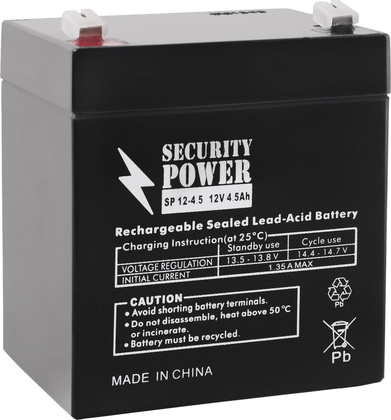 Аккумуляторная батарея для ИБП 12V 4,5Ah "Security Power" [SP 12-4,5] 