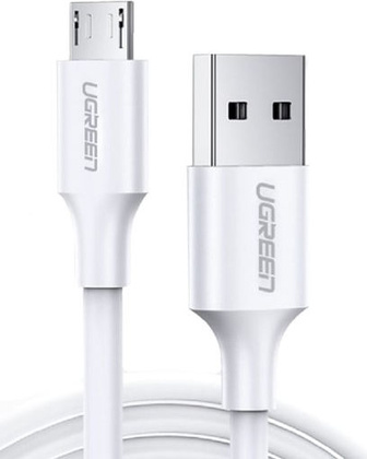 Кабель USB A - micro USB B (0.25m) "Ugreen" US289 [60139] <White> 2.4A