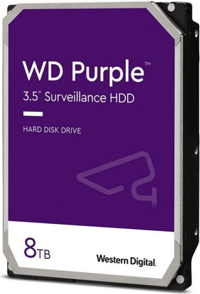 Жесткий диск SATA - 8TB WesternDigital WD84PURZ; 5640rp;128Mb; Purple (для видеонаблюдени)