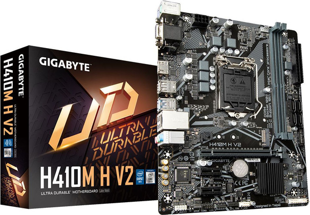 Мат.плата GigaByte H410M H V2 (Intel H410), mATX, DDR4, VGA/HDMI [S-1200]