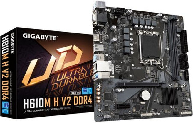 Мат.плата Gigabyte H610M H V2 (Intel H610), mATX, DDR4,VGA/HDMI [S-1700]