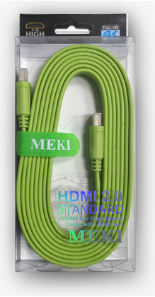 Кабель HDMI-HDMI - 3.0m "MEKI" [GH-T-3GR] v 2.0 <Green>