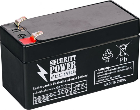 Аккумуляторная батарея для ИБП 12V 1,3Ah "Security Power" [SP 12-1.3]