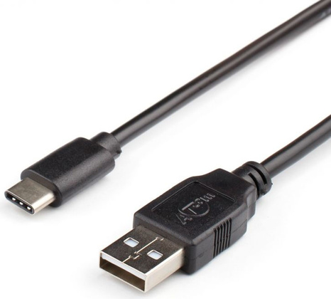 Кабель USB 2.0 - USB Type-C (0,8m) "ATcom" [AT2773] <Black>