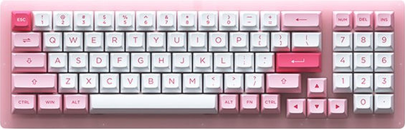 Клавиатура Akko "ACR98 mini, RGB Acrylic (Jelly White)", <White/Pink>; USB