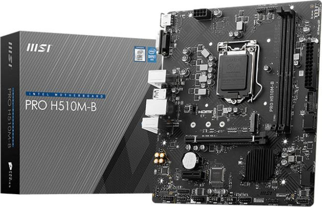 Мат.плата MSI PRO H510M-B (Intel H470), mATX, DDR4, VGA/HDMI [S-1200]