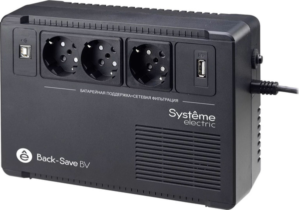 ИБП Systeme Electric [BVSE600RS] 600VA/360W, 3 розетки (Schuko CEE 7) + USB
