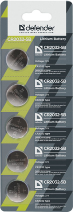 Батарейка Defender CR2032-5B CR2032