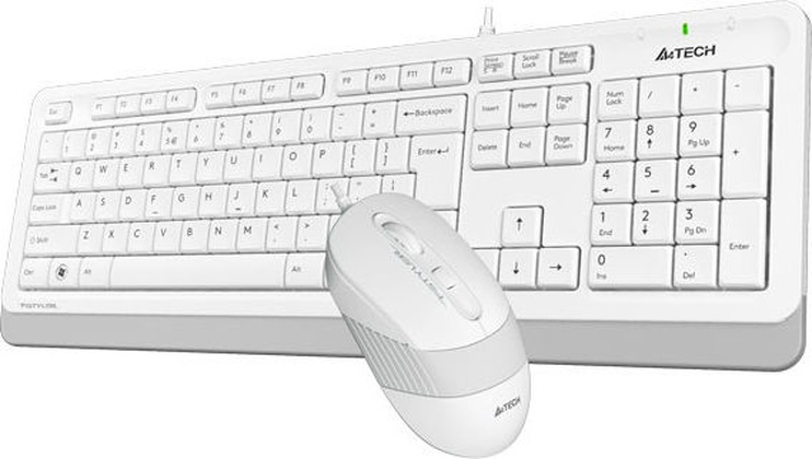 Комплект (клавиатура+мышь) A4Tech "Fstyler F1010", <White/Grey>; USB