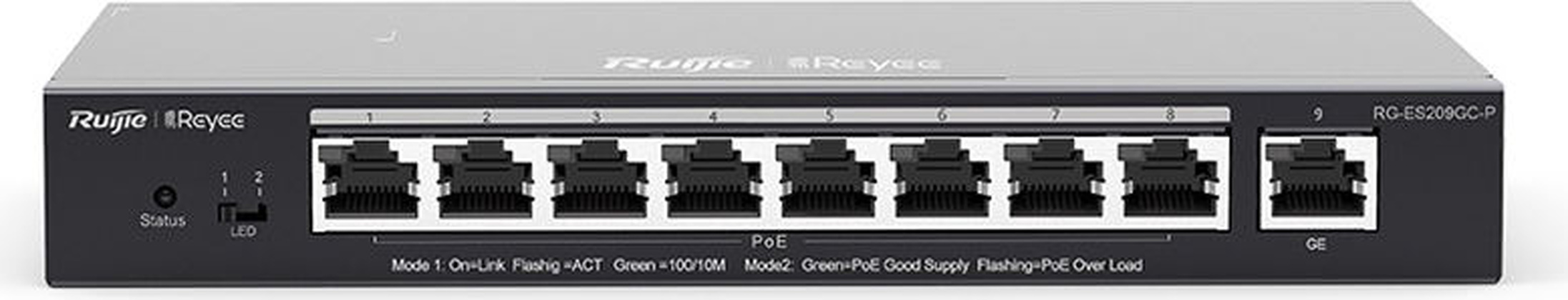 Коммутатор "Reyee" [RG-ES209GC-P] 9port 10/100/1000Mbps