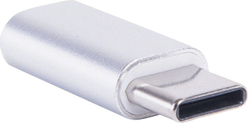 Переходник USB Type-C --> microUSB "ATOM" [31049] <Silver>