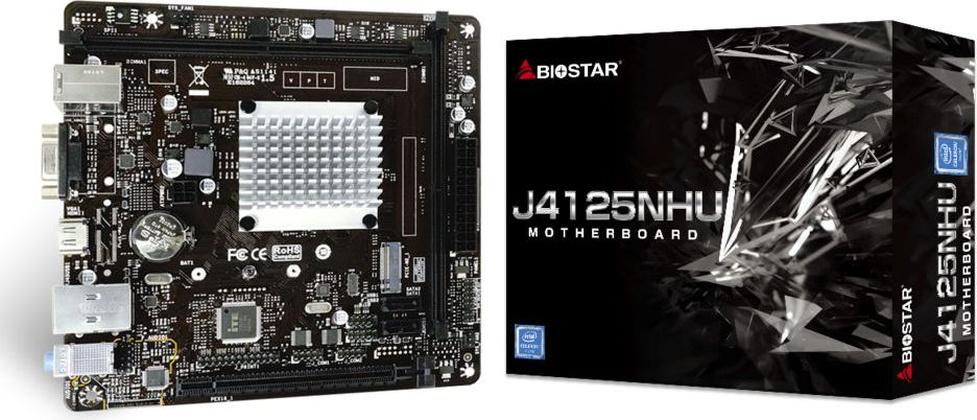 Мат.плата+CPU Biostar J4125NHU Ver. 6.x, Intel, Mini-ITX, DDR4, VGA/HDMI (Celeron J4125)