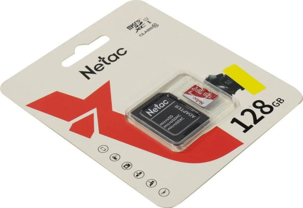 Карта памяти microSDXC 128Gb "Netac" [NT02P500ECO-128G-R] Class 10 UHS-I  + SD Adapter