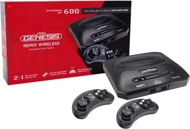 Игровая консоль "Retro Genesis" [ConSkDn101]  Remix Wireless + 600 игр