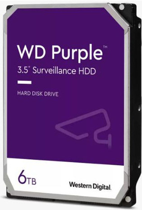 Жесткий диск SATA - 6TB Western Digital WD64PURZ; 256Mb; Purple (для видеонабл.)