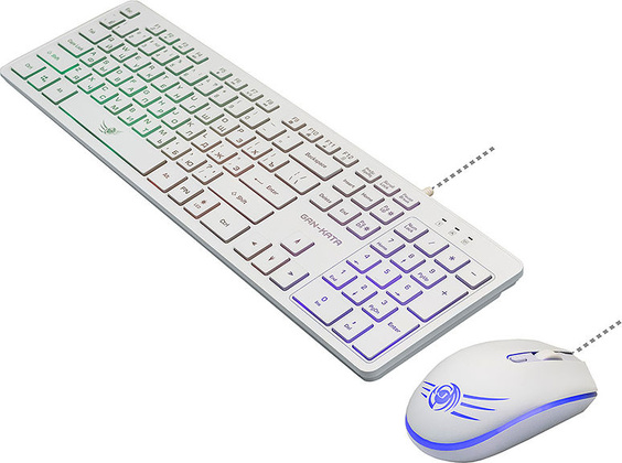 Комплект (клавиатура+мышь) Dialog [KMGK-1707U], <White>, USB