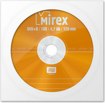 DVD+R Mirex 4.7GB (UL130013A1C) Бумажный конверт с окном