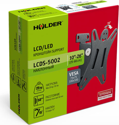 Кронштейн для TV ''Holder'' [LCDS-5002]; 10-26"; max-25кг. <Black>