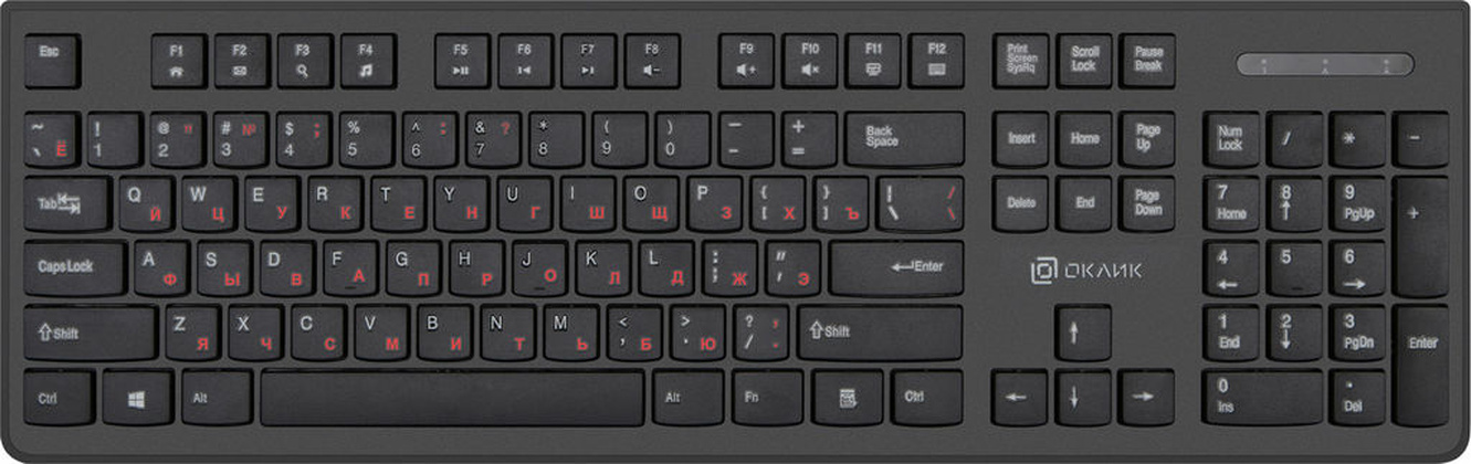 Клавиатура OKlick [505M] <Black>, USB