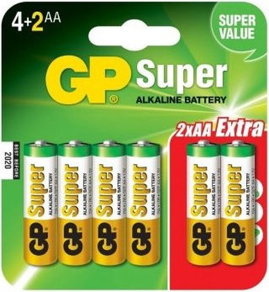 Батарейка GP LR6/15A 6BP AA (R6)
