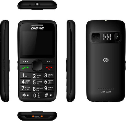 Мобильный телефон "Digma" [Linx S220] <Black> Dual Sim