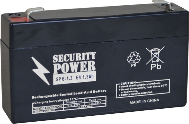Аккумулятор Security Power SP 6-1,3 F1 1.3 Аh