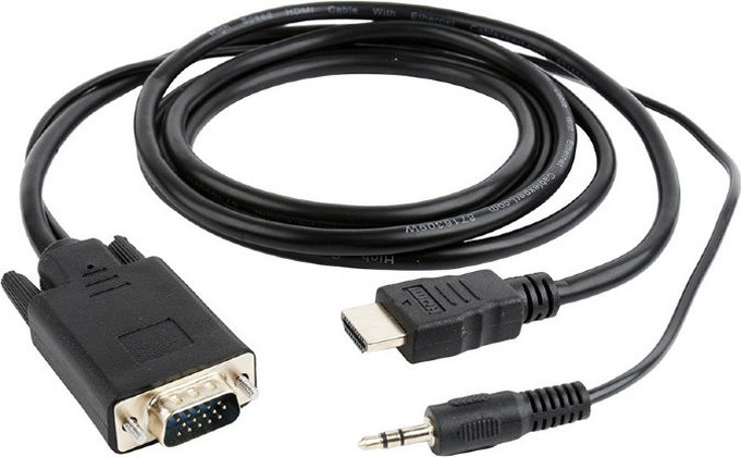 Кабель HDMI -> VGA+3.5 мм jack - 5.0m "Gembird" [A-HDMI-VGA-03-5M]