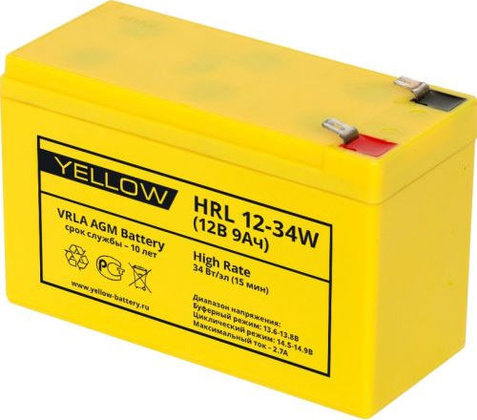 Аккумуляторная батарея для ИБП 12V 34Ah "YELLOW" [HRL 12-34W]