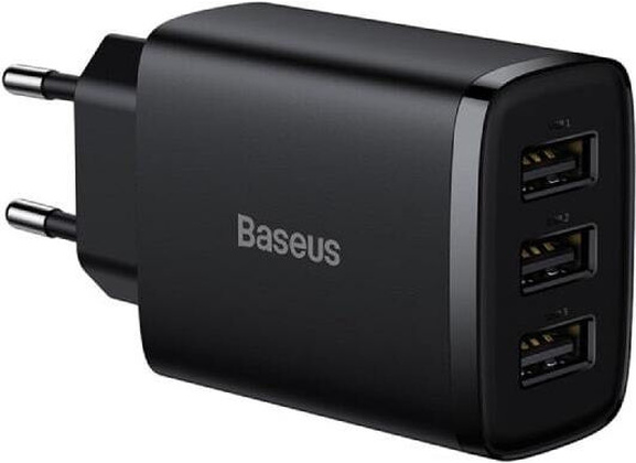 Сетевое зарядное устройство "Baseus" [CCXJ020101] <Black> 3xUSB, 3.4А