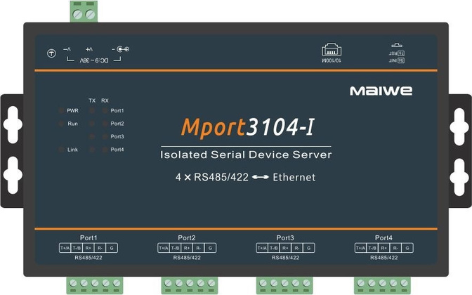 Переходник Maiwe Mport3104-I, 4-Port RS-RS485/422 в Ethernet