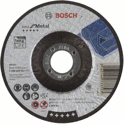 Диск отрезной 125х22.23мм "Bosch" [2.608.603.527], по металлу