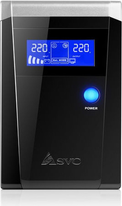 ИБП SVC [V-800-F-LCD] 800VA/480W, 2xSchuko/1xIEC-320-C13, LCD