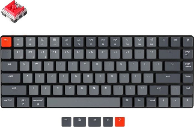Клавиатура Keychron [K3-D1-RU] <Grey>; USB, Keychron Low Profile Optical Red