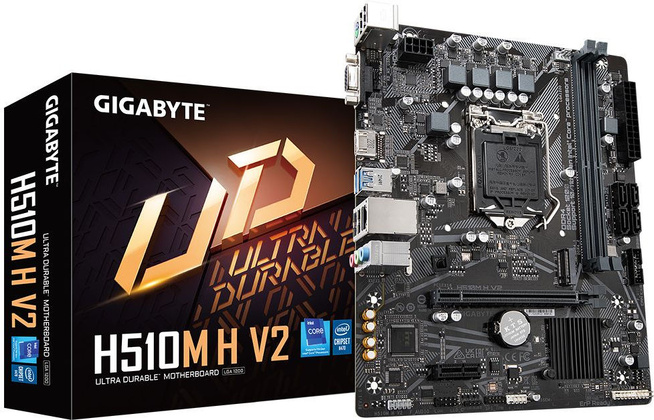 Мат.плата GigaByte H510M H V2 (Intel H470), mATX, DDR4, VGA/HDMI [S-1200]