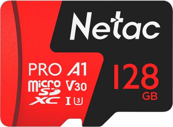 Карта памяти microSDXC 128Gb "Netac" [NT02P500PRO-128G-S] Class 10, UHS-I U3 