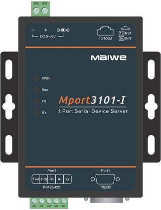Переходник Maiwe Mport3101-I, 1 Port RS-232/422/485 (DB9M) в Ethernet