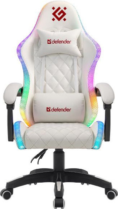Кресло игровое "Defender" Energy RGB [64557] <White>