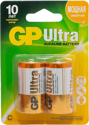 Набор батареек (Cx2шт.) - "GP" [LR14/14A]; Alkaline; плёнка