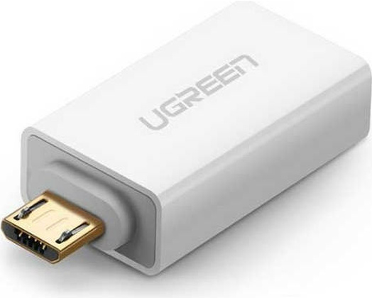 Переходник microUSB (male) - USB 2.0 (female) OTG ''Ugreen'' US195 [30529] <White>
